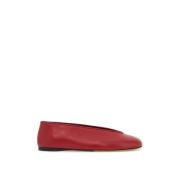 Nappa Leren Eend Ballerina's Moschino , Red , Dames