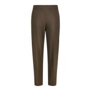 Chevron Viscose en Wol Cigarette Broek Momoni , Brown , Dames