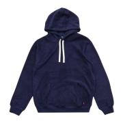 Navy Blauw Logo Hoodie Fleece Polo Ralph Lauren , Blue , Heren