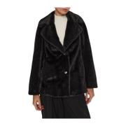 Faux Fur Filomena Jas in Jet Black Guess , Black , Dames