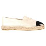 Pre-owned Leather espadrilles Chanel Vintage , White , Dames