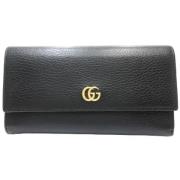 Pre-owned Leather wallets Gucci Vintage , Black , Dames