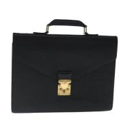 Pre-owned Leather briefcases Louis Vuitton Vintage , Black , Dames