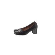 Pre-owned Leather heels Salvatore Ferragamo Pre-owned , Black , Dames