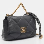 Pre-owned Leather chanel-bags Chanel Vintage , Gray , Dames