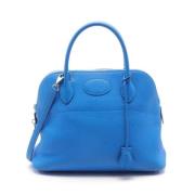 Pre-owned Leather handbags Hermès Vintage , Blue , Dames