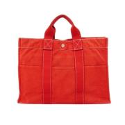 Pre-owned Canvas handbags Hermès Vintage , Red , Dames