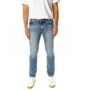 Straight Fit Rits Jeans Lee , Blue , Heren