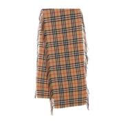 Kasjmier Geruite Sjaal Beige Burberry , Brown , Dames