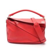 Pre-owned Leather handbags Loewe Pre-owned , Red , Dames