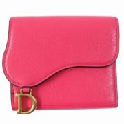 Pre-owned Leather wallets Dior Vintage , Red , Dames