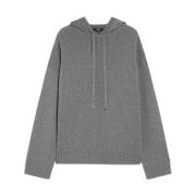 Gezellige Hooded Gebreide Trui Max Mara Weekend , Gray , Dames