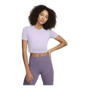 Essentiële Slim Fit Korte Mouw Sportkleding Nike , Purple , Dames