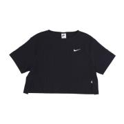 Rib Jersey Top Zwart/Wit T-shirt Nike , Black , Dames