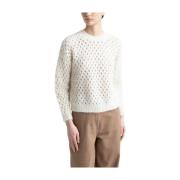 Alpaca, wol en lurex mesh trui Peserico , White , Dames