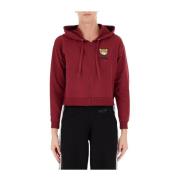 Ritssluiting Hoodie Moschino , Red , Dames