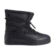 Zwarte Flatform Sneeuw Enkellaarzen Calvin Klein Jeans , Black , Dames