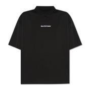 T-shirt met logo Balenciaga , Black , Dames