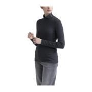 Turtleneck top met Punto Luce afwerking Peserico , Gray , Dames