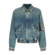 Denim Bomberjack Dolce & Gabbana , Blue , Heren