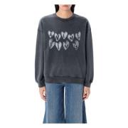 Hartprint Crew Neck Sweatshirt Anine Bing , Black , Dames