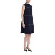 A-lijn midi-jurk met Punto Luce Peserico , Blue , Dames