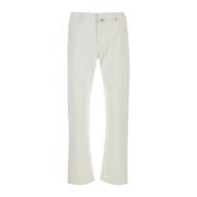 Witte Stretch Denim Jeans Incotex , White , Heren