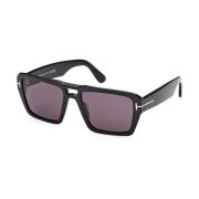 Stijlvolle zwarte zonnebril Tom Ford , Black , Unisex