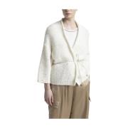 Alpaca wol oversized vest met pailletten Peserico , White , Dames