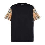 Katoenen T-shirt Burberry , Black , Dames