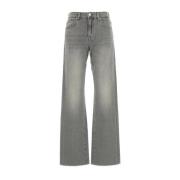 Wijde Tessuto jeans in grijze denim 7 For All Mankind , Gray , Dames