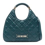 Stijlvolle dameshandtas van synthetisch leer Love Moschino , Green , D...