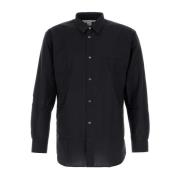 Navy Blue Wool Shirt Comme des Garçons , Blue , Heren