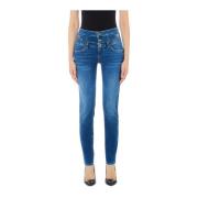 Hoge Taille Skinny Bottom-Up Jeans Liu Jo , Blue , Dames