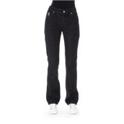 Tijdloze Regular Jeans met Logoknoop Baldinini , Black , Dames