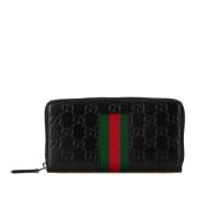 Pre-owned Leather wallets Gucci Vintage , Black , Heren