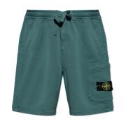 Shorts met logo Stone Island , Green , Heren