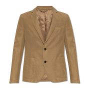 Blazer met linnen afwerking Officine Générale , Brown , Heren