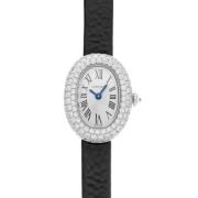 Pre-owned White Gold watches Cartier Vintage , Black , Dames