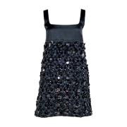 Zwarte Paillet A-Lijn Mini Jurk DES Phemmes , Black , Dames