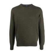 Round-neck Knitwear Barba , Green , Heren