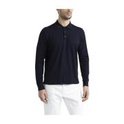 Zachte katoenen en tencel piqué poloshirt Peserico , Blue , Heren