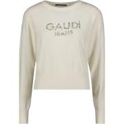 Basic Ronde Hals Top Gaudi , Beige , Dames