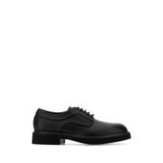 Zwarte Leren Veterschoenen Salvatore Ferragamo , Black , Heren