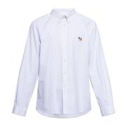 Overhemd met gestreept patroon PS By Paul Smith , White , Heren