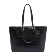 Maheki Leren Tote Tas Zwart Lacoste , Black , Dames