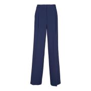 Blauwe Geplooide Broek met Hoge Taille Michael Kors , Blue , Dames