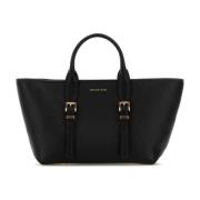 Zwarte Leren Winkel Tas Michael Kors , Black , Dames