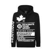 Hoodie met voorprint Dsquared2 , Black , Heren