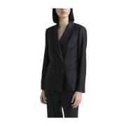 Lurex wol flanel double-breasted blazer Peserico , Gray , Dames